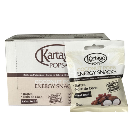 Kartago Pops Coconut Pops Energy Snacks 12 pack Each 50g
