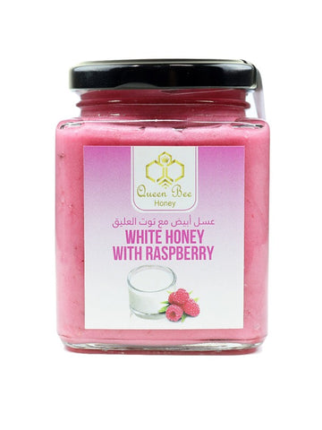 Queen Bee White Honey With Raspberry 150g