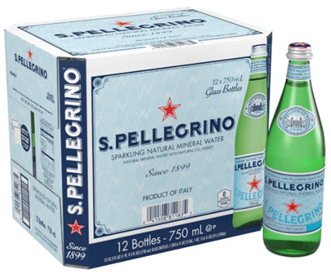 S.Pellegrino زجاج الماء الفوار 750ml × 12