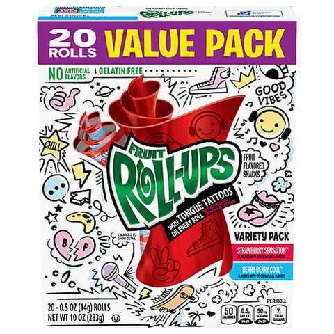 Betty Crocker Fruit Rollups Strawberry/Berry Berry Cool 20Ct 10 Oz - QualityFood