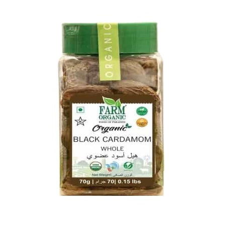 Farm Organic Gluten Free Black Cardamom - 70g - QualityFood