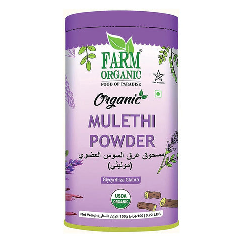 Farm Organic Gluten Free Licorice Powder (Mulethi) - 100g - QualityFood