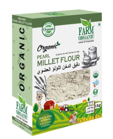 Farm Organic Gluten Free Pearl Millet Flour 1kg - QualityFood