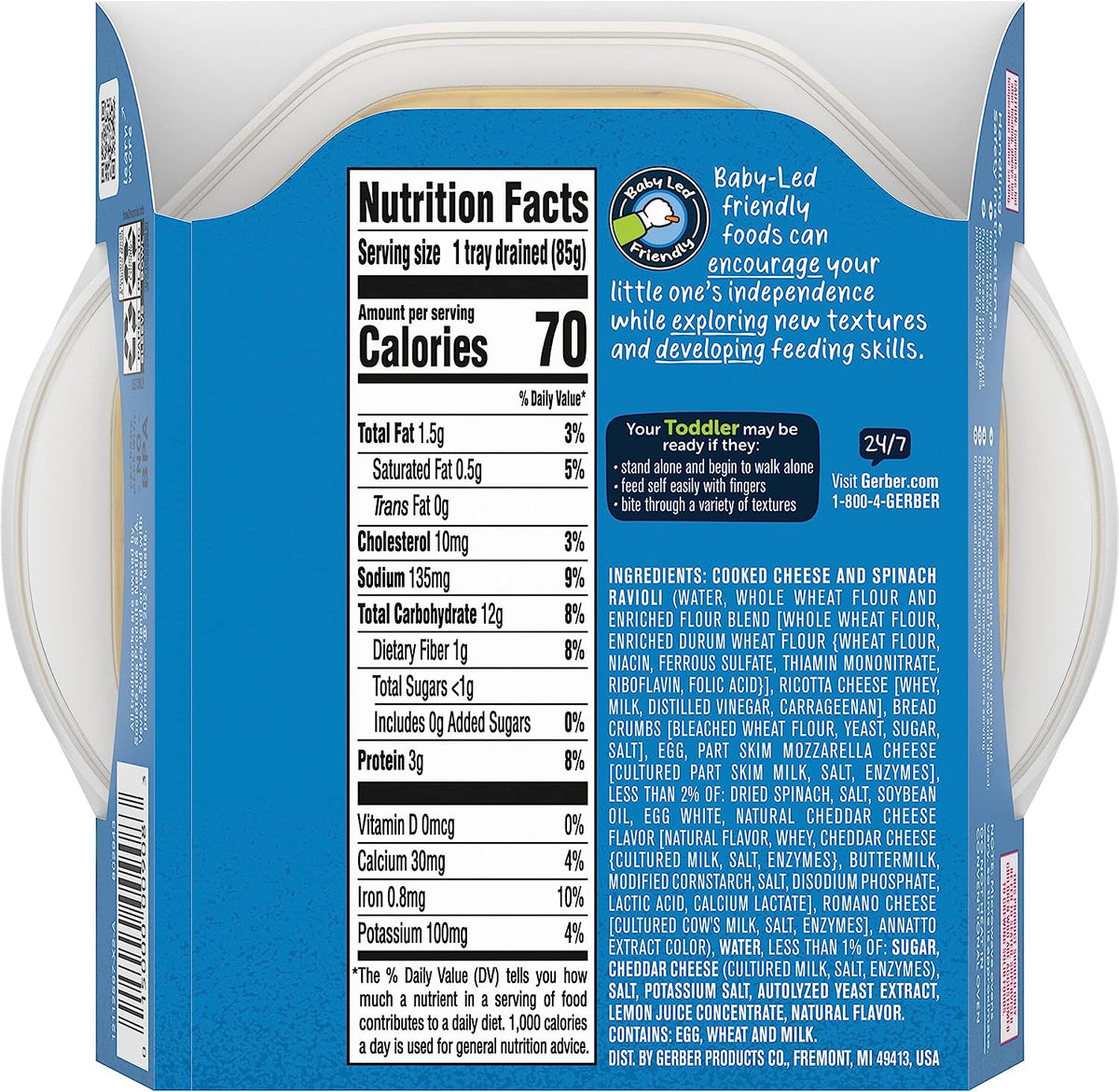 Buy Gerber Cheese Spinach Ravioli Pick Ups 85g Online