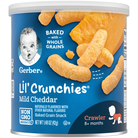 Gerber Lil' Crunchies, Crawler, Mild Cheddar 42g - QualityFood