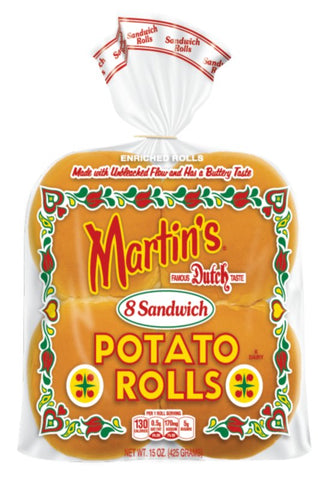 Martin's Sliced Potato Rolls - 3.5 inches 425g - 9 Sliced Buns- Frozen - QualityFood