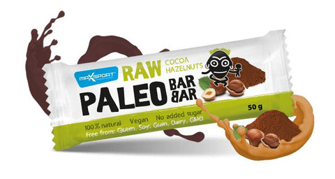 Maxsport Paleo Raw Cocoa Hazelnuts Bar 50gm - QualityFood