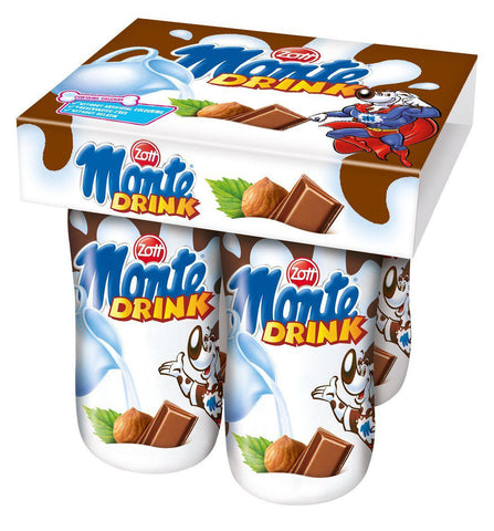 Zott Monte Milk Drink w/ Choco & Hazelnut 4 x 95ml - QualityFood