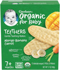 Gerber Organic Gentle Teething Wafers, Mango Banana Carrot, for 7 Months Baby 48g