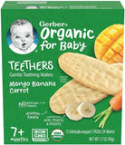 Gerber Organic Gentle Teething Wafers, Mango Banana Carrot, for 7 Months Baby 48g