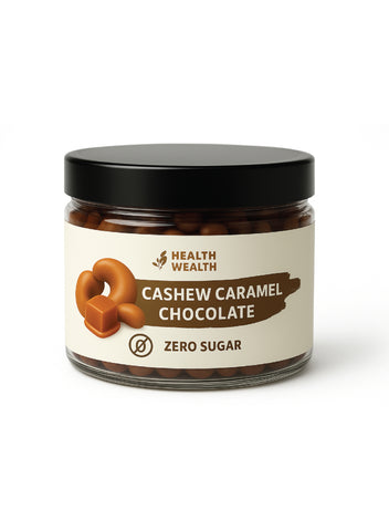 Health Wealth Cashew Caramel Chocolate Dragee Zero Sugar 175g