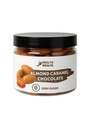 Health Wealth Almond Caramel Chocolate Dragee Zero Sugar  175g