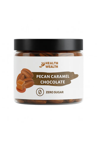 Health Wealth Pecan Caramel Chocolate Dragee Zero Sugar  150g