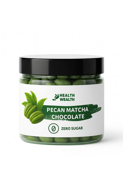 Health Wealth Pecan Matcha Chocolate Dragee Zero Sugar 150g