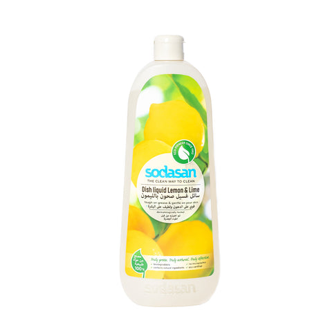 Sodasan 100% Natural Dish Liquid Lemon And Lime 1 Liter
