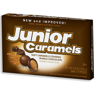 Junior Caramels Soft Caramel Covered in Milk Chocolate Candy 102g