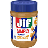Jif Simply Crunchy Unsweetened Peanut Butter Spread 425g