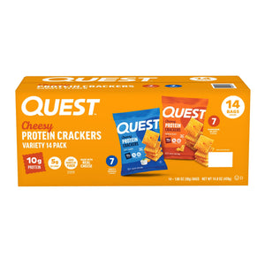 Quest Cheesy 10g Protein Crackers Zesty Ranch & Cheddar Blast  Variety Pack, 14 Pack 420g