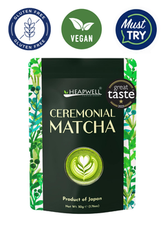 Heapwell Matcha - Classic Ceremonial Grade Matcha Powder from Japan, 50 g