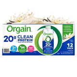 Orgain 20g Clean Protein Grass-Fed Protein Shake, Vanilla Bean 330ml (12 pk)