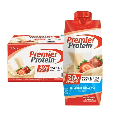 Premier Protein 30g High Protein Shake, Strawberries & Cream 325ml (15 pk)