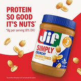 Jif Simply Crunchy Unsweetened Peanut Butter Spread 425g