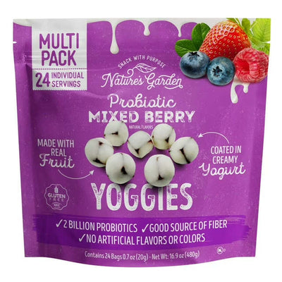 Nature's Garden Probiotic Mixed Berry Yoggies 480g, 24 pk.