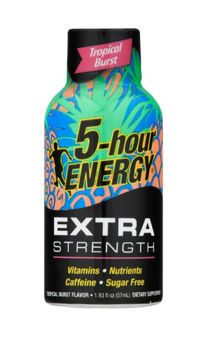 5-Hour Energy Shot, Extra Strength, Tropical Burst Flavor Sugar Free 57ml