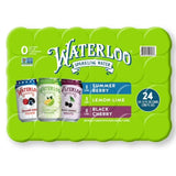 Waterloo Sparkling Water Summer berry, Lemon Lime, Black Cherry Variety Pack 355 ml, 24 pk