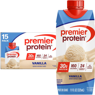 Premier Protein 30g High Protein Shake, Vanilla, 325ml (15 pk)