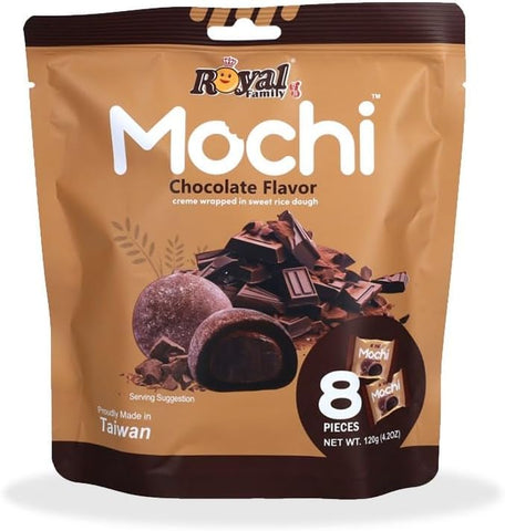 Royal Family Vegan Mochi Chocolate Flavor Creme Wrapped in Sweet Rice Dough 120g