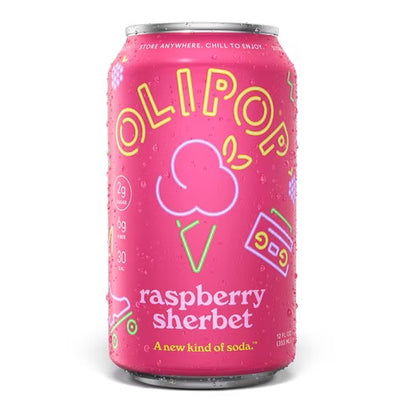 Olipop Prebiotic Raspberry Sherbet Soda Can 355ml