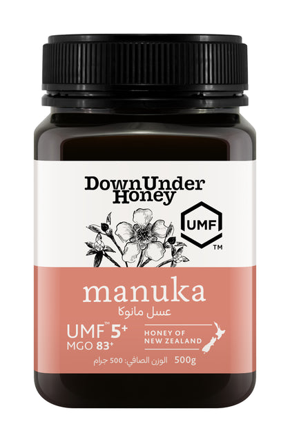 Down Under Manuka UMF™ 5+MGO 83+ Honey of New Zealand (Monofloral) - 500g