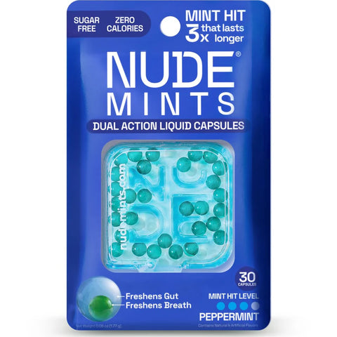 Nude Mints Dual Action Liquid (30) Capsules Peppermint 1.77g