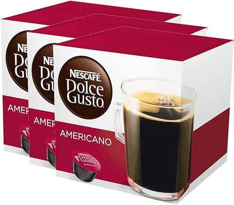 Nescafe Dolce Gusto Americano 16 Capsules Each 136g (Pack of 3)