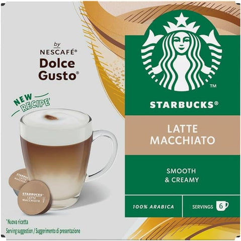 Starbucks Latte Macchiato by Nescafe Dolce Gusto Coffee Pods, 12 Capsules 129g