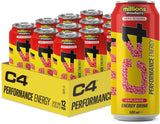 Cellucor C4 Original Carbonated Energy Drink, Millions Strawberry, 500ml (Pack of 12)
