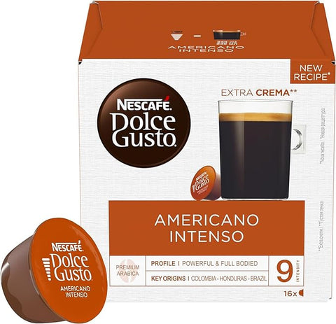 Nescafe Dolce Gusto Americano Intenso 16 Pods 132g Each (Pack of 3)