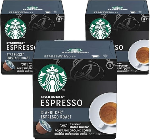 Starbucks Espresso Roast By Nescafe Dolce Gusto Coffee Pods 12pcs 198g (Pack od 3)