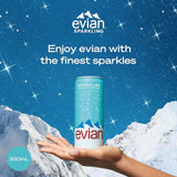 Evian Sparkling Carbonated Natural Mineral Water Can, (Pack of 24) 330ml
