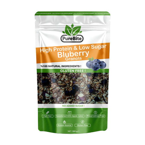 PureBite High Protein -Gluten Free, No Added Sugar Blueberry Granola 300g