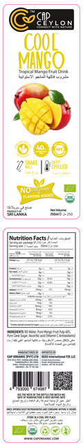 Cap Ceylon Organic Mango Drink 250ml - image 2