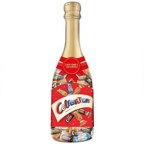 Celebrations Chocolate Candy Bars Christmas Gift Champagne Bottle, 312 g