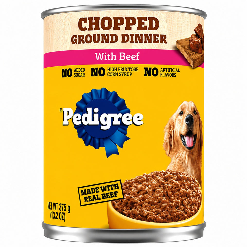 Pedigree Chopped Ground Dinner Can With Beef 375g