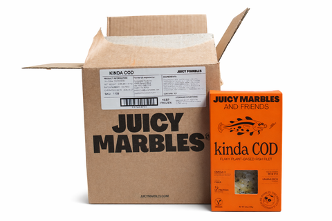 Juicy Marbles Plant-Based Vegan Kinda COD Flaky Fish Fillet (Pack of 14)