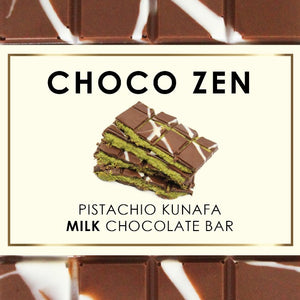 Choco Zen Pistachio Kunafa Milk Dubai Chocolate Bar 100g