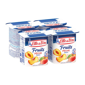 Elle and Vire Yoghurt Peach 4x125g