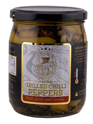 Heraclea Grilled Chili Peppers with Garlic and Parsley 510g