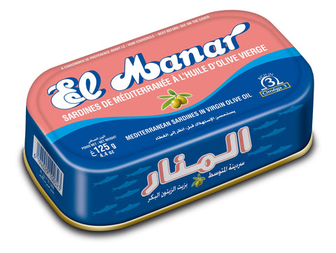 El Manar Mediterranean Sardines In Virgin Olive Oil 125g