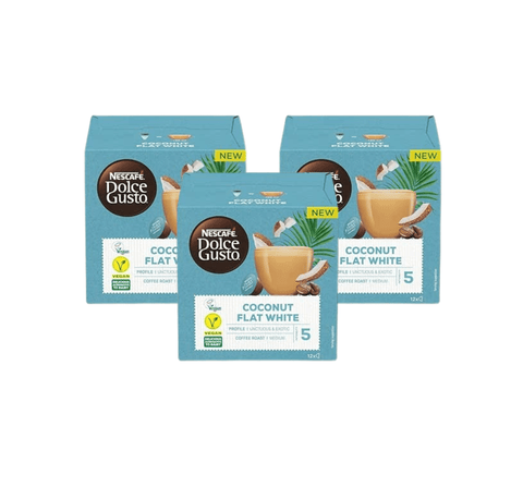 Nescafe Dolce Gusto Coconut Flat White Coffee For Vegan Capsules Coffee Pods 12pcs Each 116g (Pack of 3)
